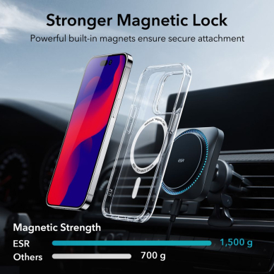 [Užsakomoji prekė] Dėklas skirtas iPhone 14 Pro - ESR Classic Hybrid HaloLock - permatomas  3