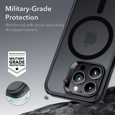 [Užsakomoji prekė] Dėklas iPhone 14 Pro - ESR Classic Hybrid HaloLock - Frosted Juodas 1