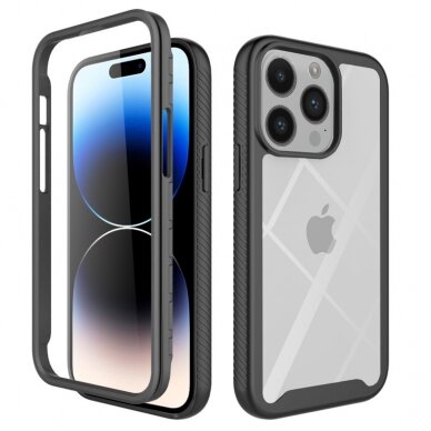 [Užsakomoji prekė] Dėklas skirtas iPhone 14 Pro + Folie - Techsuit Defense360 Pro - Juodas