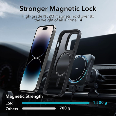 [Užsakomoji prekė] Dėklas iPhone 14 Pro Max - ESR Classic Hybrid HaloLock - Frosted Juodas 2