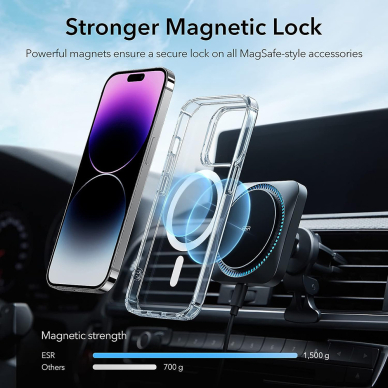 [Užsakomoji prekė] Dėklas iPhone 14 Pro Max - ESR Krystec HaloLock - Skaidrus 5