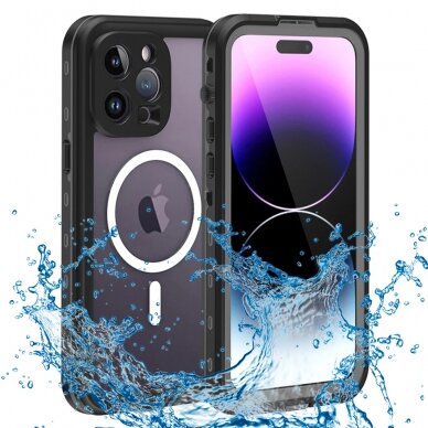 [Užsakomoji prekė] Dėklas iPhone 14 Pro Max - ShellBox Waterproof IP68 Case - Juodas