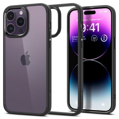 [Užsakomoji prekė] Dėklas skirtas iPhone 14 Pro Max - Spigen Ultra Hybrid - Matte Juodas