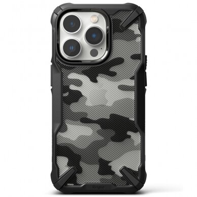 [Užsakomoji prekė] Dėklas skirtas iPhone 14 Pro - Ringke Fusion X Design - Camo Juodas  1