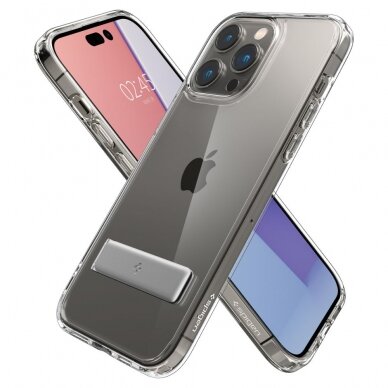 [Užsakomoji prekė] Dėklas skirtas iPhone 14 Pro  - Spigen Ultra Hybrid S - permatomas  4