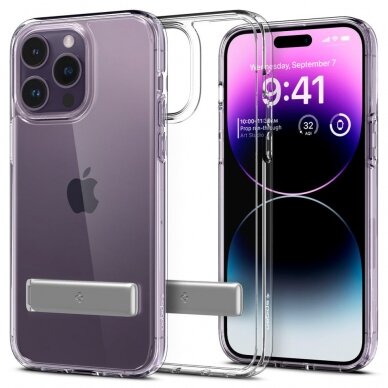 [Užsakomoji prekė] Dėklas skirtas iPhone 14 Pro  - Spigen Ultra Hybrid S - permatomas