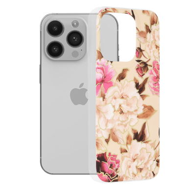 [Užsakomoji prekė] Dėklas skirtas iPhone 14 Pro - Techsuit Marble Series - Mary Berry Nude