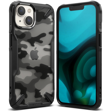 [Užsakomoji prekė] Dėklas skirtas iPhone 14 - Ringke Fusion X Design - Camo Juodas  2