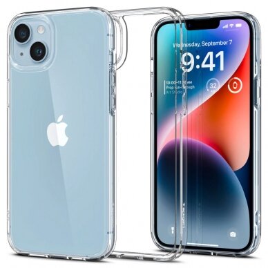 [Užsakomoji prekė] Dėklas skirtas iPhone 14 - Spigen Ultra Hybrid - Crystal permatomas