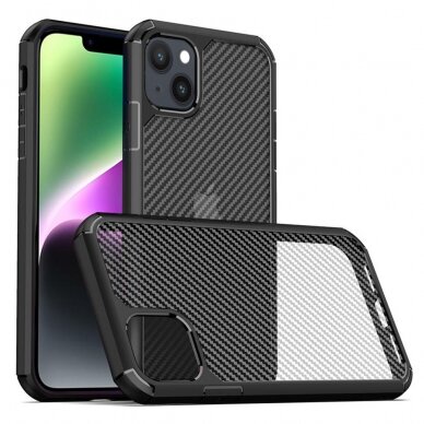 [Užsakomoji prekė] Dėklas skirtas iPhone 14 - Techsuit Carbon Fuse - Juodas