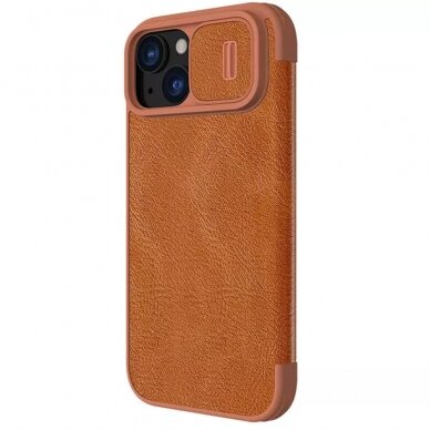 [Užsakomoji prekė] Dėklas iPhone 15 - Nillkin QIN Pro Leather Case - Brown 2