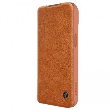 [Užsakomoji prekė] Dėklas iPhone 15 - Nillkin QIN Pro Leather Case - Brown 3
