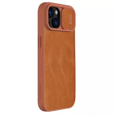 [Užsakomoji prekė] Dėklas iPhone 15 - Nillkin QIN Pro Leather Case - Brown 4