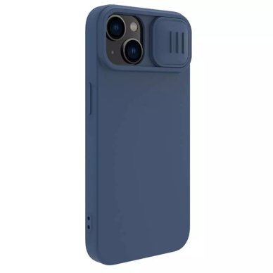 [Užsakomoji prekė] Dėklas iPhone 15 Plus - Nillkin CamShield Silky MagSafe Silicone - Midnight Mėlynas 5