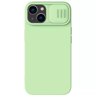 [Užsakomoji prekė] Dėklas iPhone 15 Plus - Nillkin CamShield Silky MagSafe Silicone - Mint Žalias 1