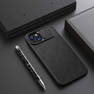 [Užsakomoji prekė] Dėklas iPhone 15 Plus - Nillkin QIN Pro Leather Case - Juodas 6