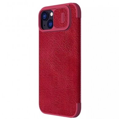 [Užsakomoji prekė] Dėklas iPhone 15 Plus - Nillkin QIN Pro Leather Case - Raudonas 2