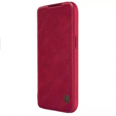 [Užsakomoji prekė] Dėklas iPhone 15 Plus - Nillkin QIN Pro Leather Case - Raudonas 3