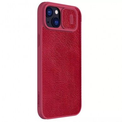 [Užsakomoji prekė] Dėklas iPhone 15 Plus - Nillkin QIN Pro Leather Case - Raudonas 4