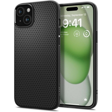 [Užsakomoji prekė] Dėklas iPhone 15 Plus - Spigen Liquid Air - Matte Juodas