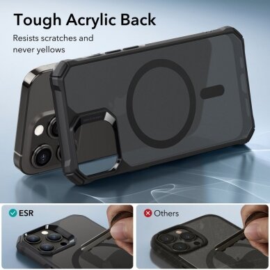 Akcija! [Užsakomoji prekė] Dėklas iPhone 15 Pro - ESR Air Armor HaloLock - Frosted Juodas  5