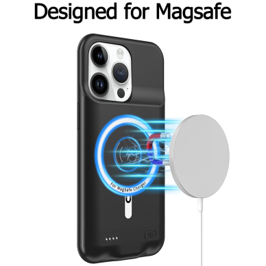 [Užsakomoji prekė] Dėklas iPhone 15 Pro Max cu Baterie de 8500mAh - Techsuit Power Pro MagSafe - Juodas 2