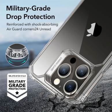 [Užsakomoji prekė] Dėklas iPhone 15 Pro Max - ESR Air Armor - Permatomas 4