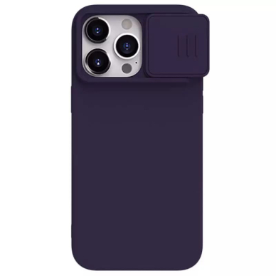 [Užsakomoji prekė] Dėklas iPhone 15 Pro Max - Nillkin CamShield Silky MagSafe Silicone - Dark Night Purple