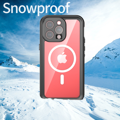 [Užsakomoji prekė] Dėklas iPhone 15 Pro Max - ShellBox Waterproof IP68 MagSafe Case - Juodas 2