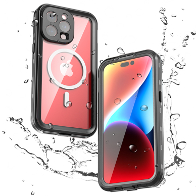 [Užsakomoji prekė] Dėklas iPhone 15 Pro Max - ShellBox Waterproof IP68 MagSafe Case - Juodas