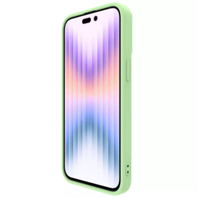 [Užsakomoji prekė] Dėklas iPhone 15 Pro - Nillkin CamShield Silky MagSafe Silicone - Mint Žalias 3