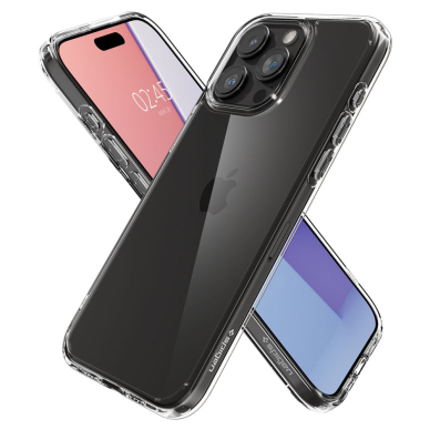 [Užsakomoji prekė] Dėklas iPhone 15 Pro - Spigen Ultra Hybrid - Skaidrus 5