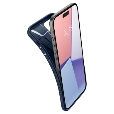 [Užsakomoji prekė] Dėklas iPhone 15 - Spigen Liquid Air - Navy Mėlynas 5