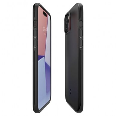 [Užsakomoji prekė] Dėklas iPhone 15 - Spigen Thin Fit - Juodas 3