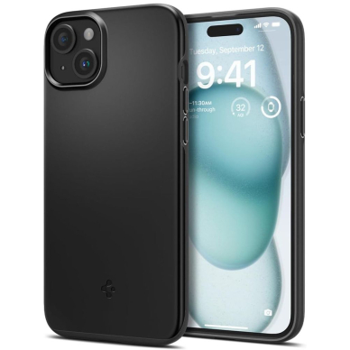 [Užsakomoji prekė] Dėklas iPhone 15 - Spigen Thin Fit - Juodas