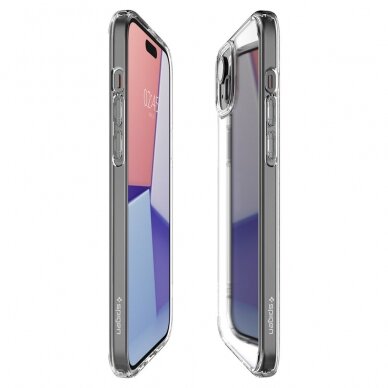 [Užsakomoji prekė] Dėklas iPhone 15 - Spigen Ultra Hybrid - Skaidrus 5
