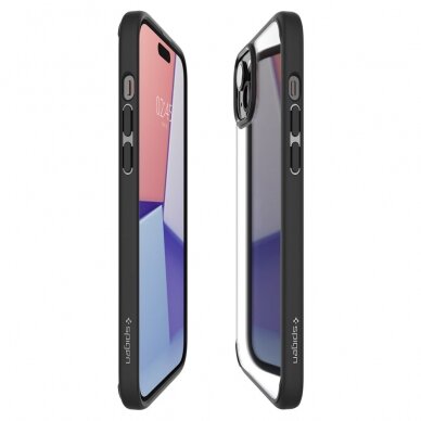 [Užsakomoji prekė] Dėklas iPhone 15 - Spigen Ultra Hybrid - Matte Juodas 4
