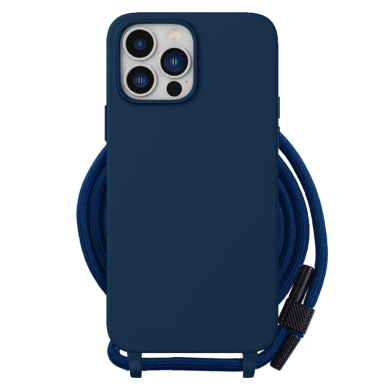 [Užsakomoji prekė] Dėklas iPhone 15 - Techsuit Crossbody Lanyard - Mėlynas