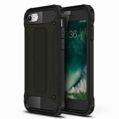 [Užsakomoji prekė] Dėklas skirtas iPhone 7 / 8 / SE 2, SE 2020 / SE 3, SE 2022 - Techsuit Hybrid Armor - Juodas