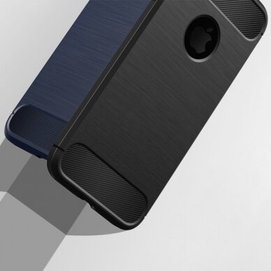 [Užsakomoji prekė] Telefono dėklas iPhone SE 2, SE 2020 / SE 3, SE 2022 - Techsuit Carbon Silicone - Juodas 5