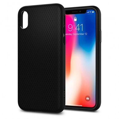 [Užsakomoji prekė] Dėklas skirtas iPhone X / XS - Spigen Liquid Air - Matte Juodas 5