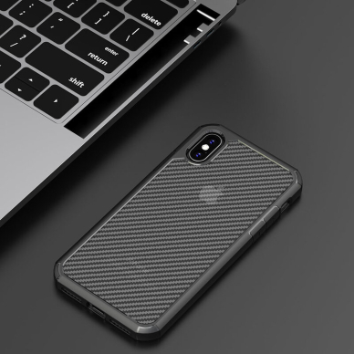 [Užsakomoji prekė] Dėklas skirtas iPhone XR - Techsuit Carbon Fuse - Juodas 5