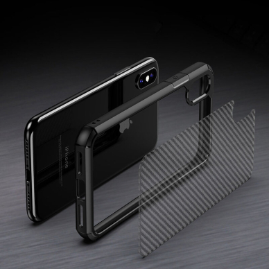 [Užsakomoji prekė] Dėklas skirtas iPhone XR - Techsuit Carbon Fuse - Juodas 6