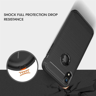 [Užsakomoji prekė] Dėklas skirtas iPhone XR - Techsuit Carbon Silicone - Juodas 3