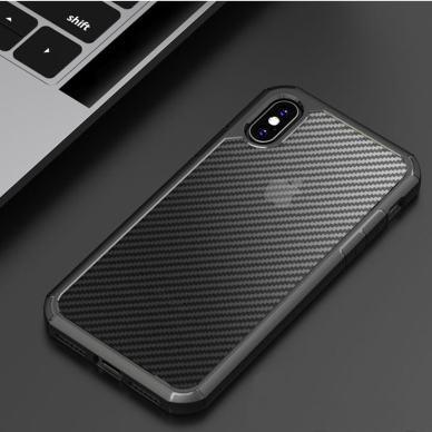 [Užsakomoji prekė] Dėklas skirtas iPhone XS Max - Techsuit Carbon Fuse - Juodas 6