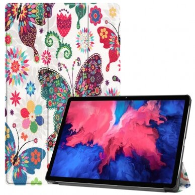 Akcija! Dėklas Lenovo Tab P11 (TB-J606L / TB-J606F) / Tab P11 Plus (TB-J616F / TB-J616X) - Techsuit FoldPro - Butterfly