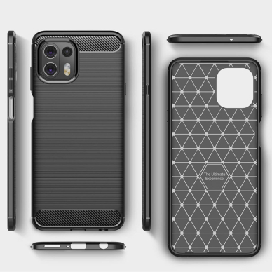 [Užsakomoji prekė] Dėklas skirtas Motorola Edge 20 Lite - Techsuit Carbon Silicone - Juodas  5