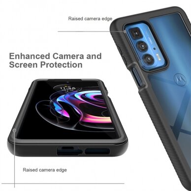 [Užsakomoji prekė] Dėklas skirtas Motorola Edge 20 Pro + Folie - Techsuit Defense360 Pro - Juodas TMT774 4