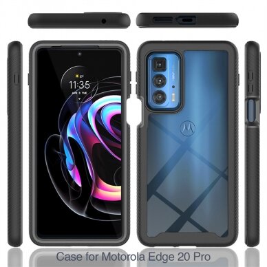 [Užsakomoji prekė] Dėklas skirtas Motorola Edge 20 Pro + Folie - Techsuit Defense360 Pro - Juodas TMT774 5