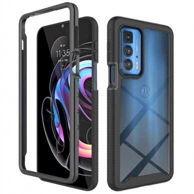 [Užsakomoji prekė] Dėklas skirtas Motorola Edge 20 Pro + Folie - Techsuit Defense360 Pro - Juodas TMT774